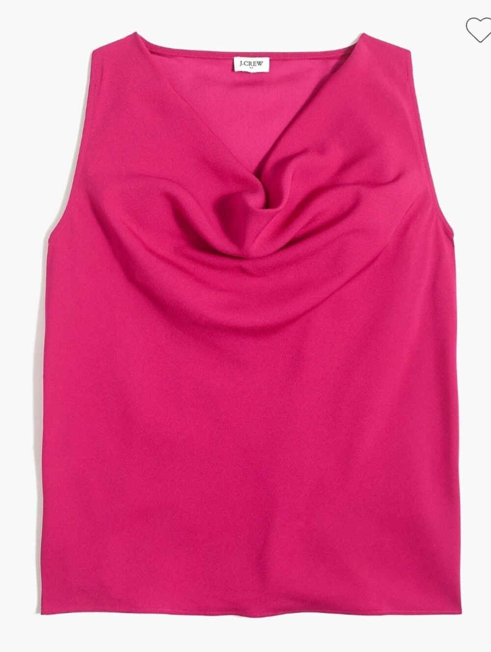 J.Crew Sleeveless Cowlneck top Fucsia